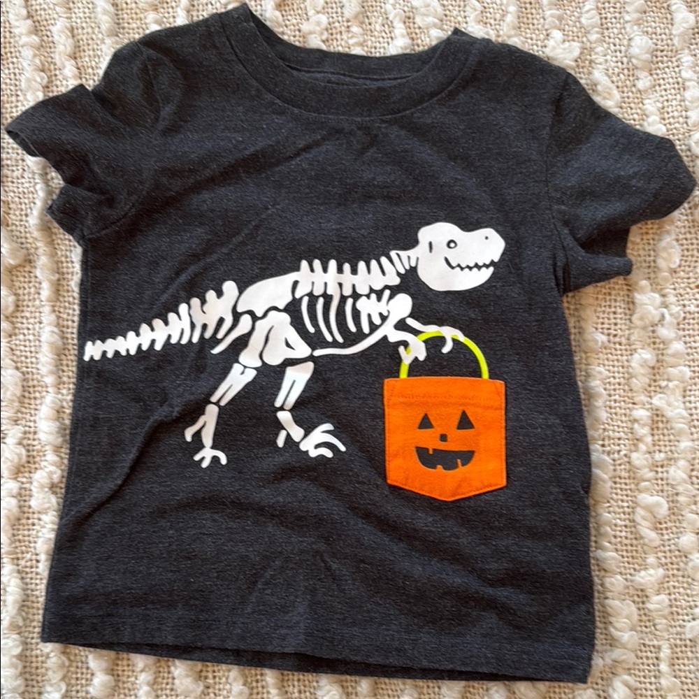 Cat & Jack Gray Dinosaur Halloween Tee